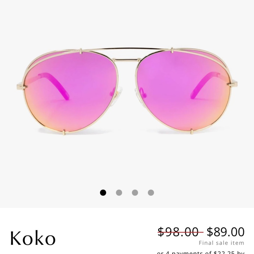 Diff eyewear COLOR: Gold Pink Sunglasses worn twice comes with black pouch